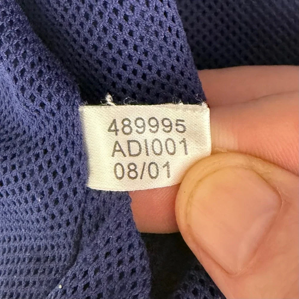 Vintage Adidas Windbreaker Jacket Men L 2001 Y2K Blue Grey Spell Out Coat 489995